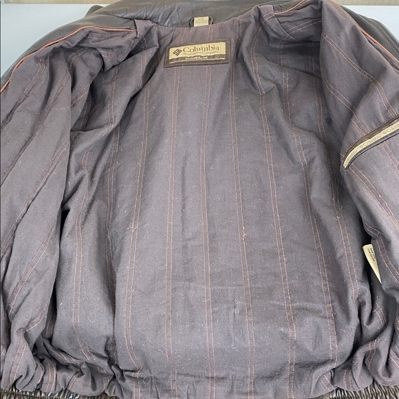 Vintage Columbia Brown Leather Bomber / Flight Jacket, Men’s Medium - Picture 17 of 17